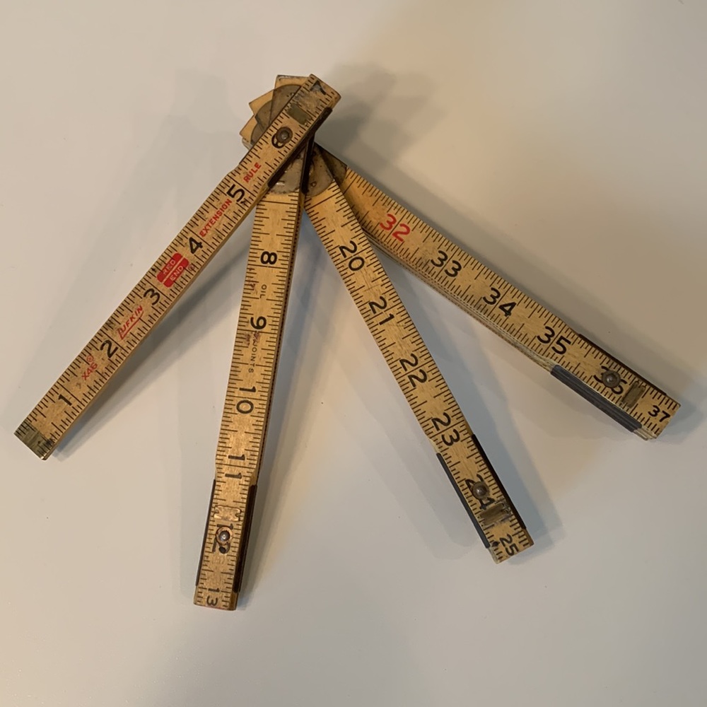 Vintage Lufkin Wood Rule, Fold,  Red End 5/8”X 6 Ft.